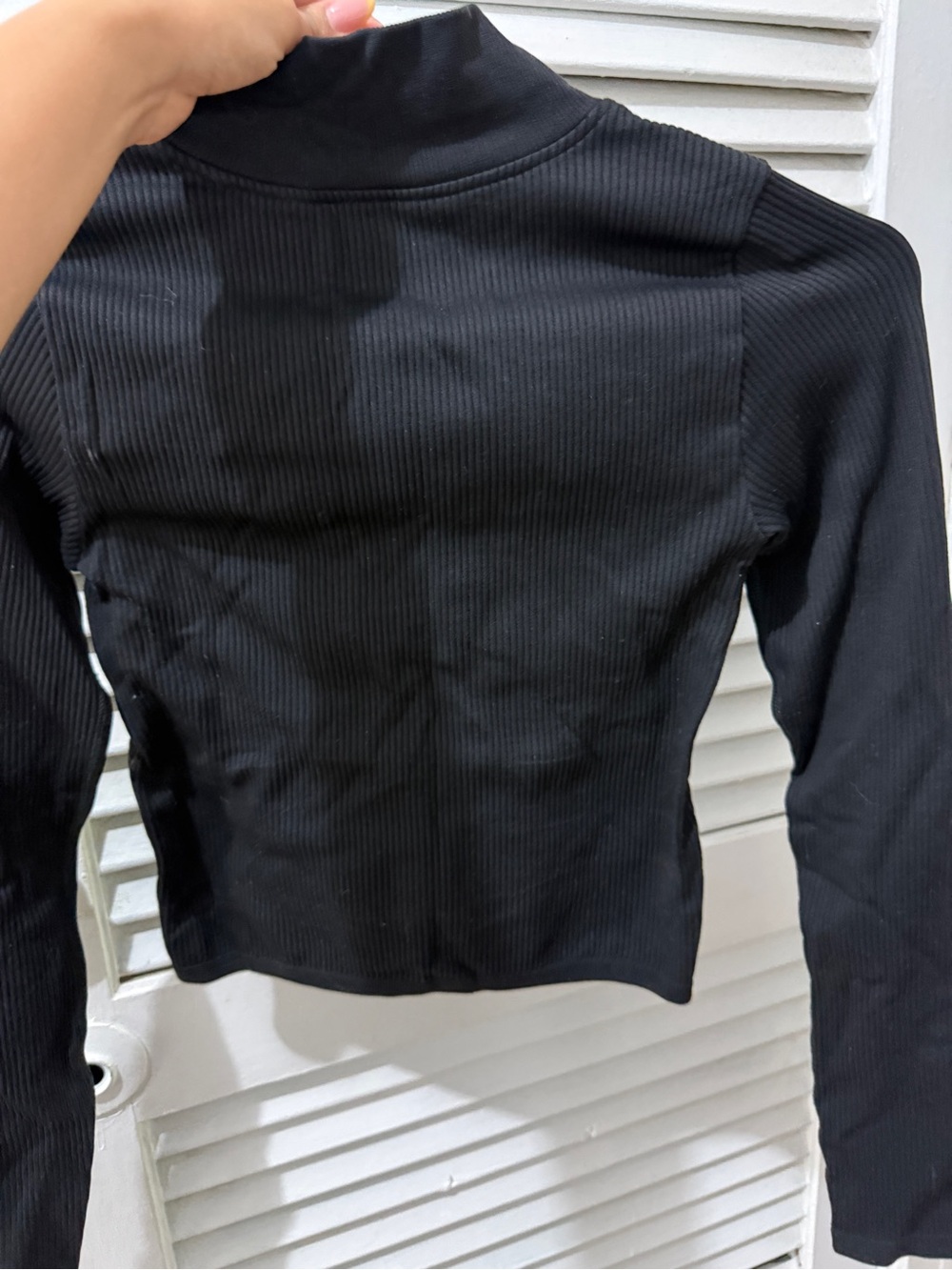 GUESS Black Ribbed Quarter Zip - Picture 3 of 3